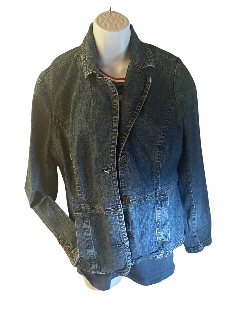 St John’s Bay vintage Women's Dark Denim Button-Front Jacket